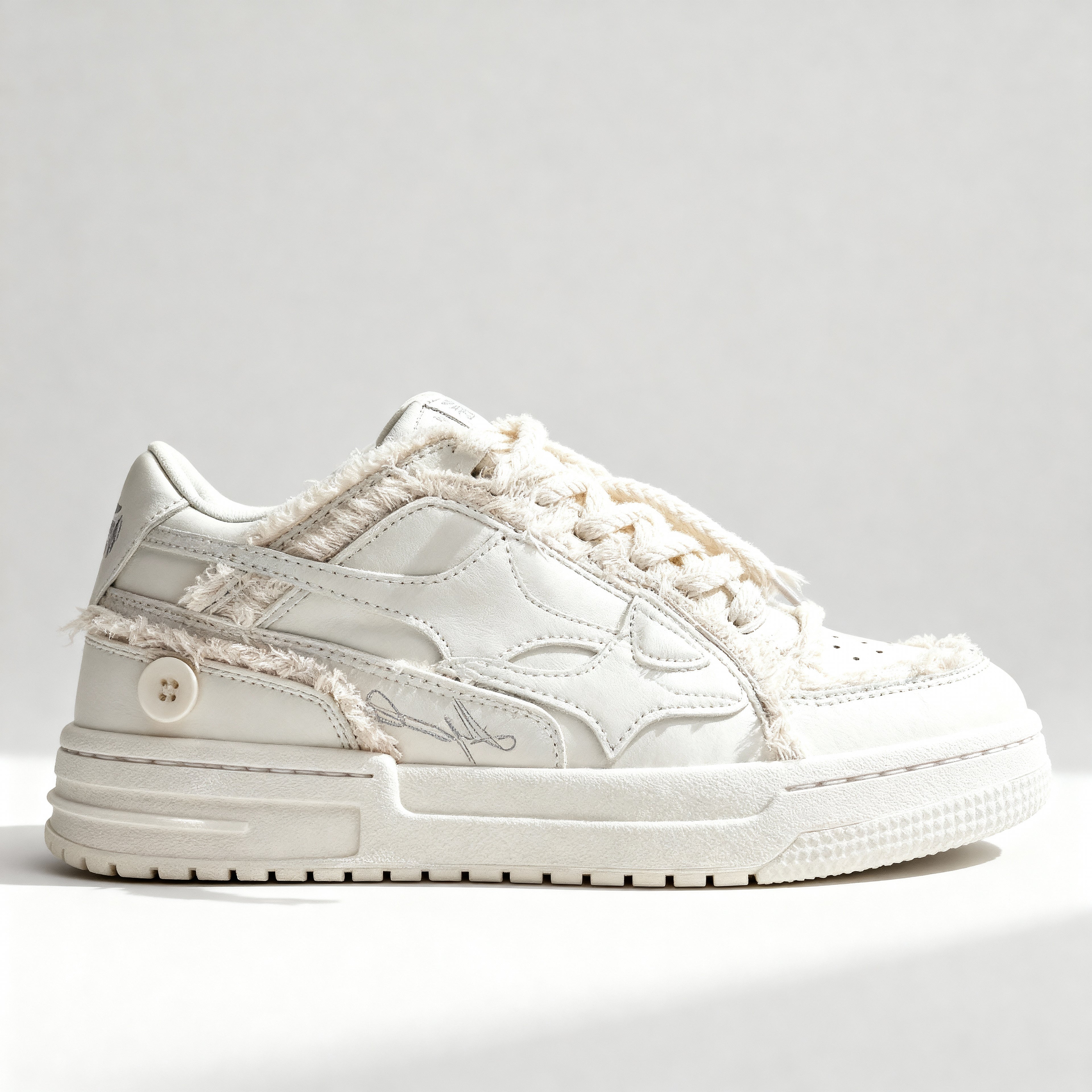 Sneaker White Button
